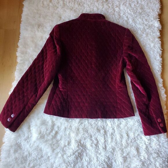 Vintage Gamut  Women's Quilted Blazer Military  Jacket Size XS Burgundy Preppy - Picture 7 of 11